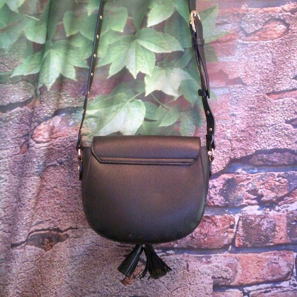 Black Tassels Gold Studded Crossbody Purse - Picture 3 of 4